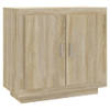 The Living Store Dressoir - Sonoma eiken - 80x40x75 cm - Stevig frame - Voldoende opbergruimte