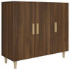 The Living Store Dressoir Buffetkast - 90 x 34 x 80 cm - Bruineiken - Gemakkelijk schoon te maken