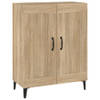 The Living Store Dressoir - Sonoma Eiken - 69.5 x 34 x 90 cm - Bewerkt hout en ijzer