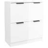 The Living Store Dressoir - Hout - Bijzetkast - 60 x 30 x 70 cm - Hoogglans Wit