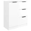 The Living Store Dressoir Minimalistisch Hoogglans Wit - 60x30x70cm - Bewerkt Hout