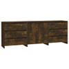 The Living Store Opbergkasten - Dressoir met deuren en lades - Gerookt eiken - 70 x 41 x 75 cm