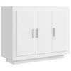 The Living Store Dressoir Wit - 92 x 35 x 75 cm - Vochtbestendig - met deuren en schappen