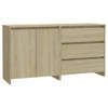 The Living Store Opbergkast - Dressoir met deuren - Sonoma eiken - 70 x 41 x 75 cm - Bewerkt hout