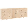 The Living Store Dressoir Grenenhout - Massief Rustiek - 230 x 35 x 80 cm - Veel opbergruimte