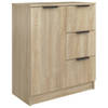 The Living Store Dressoir Sonoma Eiken - 60x30x70 cm - Bewerkt hout