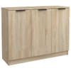 The Living Store Houten dressoir - bijzetkast - 90.5 x 30 x 70 cm - sonoma eiken