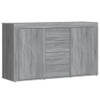 The Living Store Dressoir Modern Grijs Sonoma Eiken - 120 x 36 x 69 cm - Met Opbergruimte