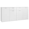 The Living Store Dressoir Meubelen - 160 x 36 x 75 cm - Hoogglans wit - 4 deuren - 2 lades