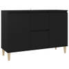 The Living Store Dressoir - Elegantie - Kast - 103.5 x 35 x 70 cm Kleur- Zwart