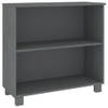 The Living Store HAMAR Dressoir - Massief grenenhout - Donkergrijs - 85x35x80 cm - Met 2 vakken