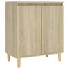 The Living Store Dressoir met houten poten 60x35x70 cm spaanplaat sonoma eiken - Keukenkast