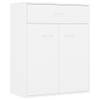 The Living Store Dressoir Minimalistisch Wit 60x30x75cm - Met 2 Deuren en 1 Lade