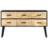 The Living Store Dressoir Massief Mangohout - 110 x 33 x 64 cm - 6 lades