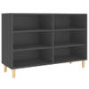 The Living Store Dressoir - Scandinavisch Design - 6 Schappen - Grijs - 103.5 x 35 x 70 cm - Montage vereist