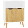 The Living Store Dressoir - Bijzetkast - 60x30x72 cm - wit/sonoma eiken - spaanplaat