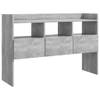 The Living Store Dressoir Betongrijs 105x30x70 cm - 3 open vakken - 3 lades