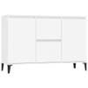 The Living Store Dressoir Industrieel - 104 x 35 x 70 cm - Wit Spaanplaat - Metaal