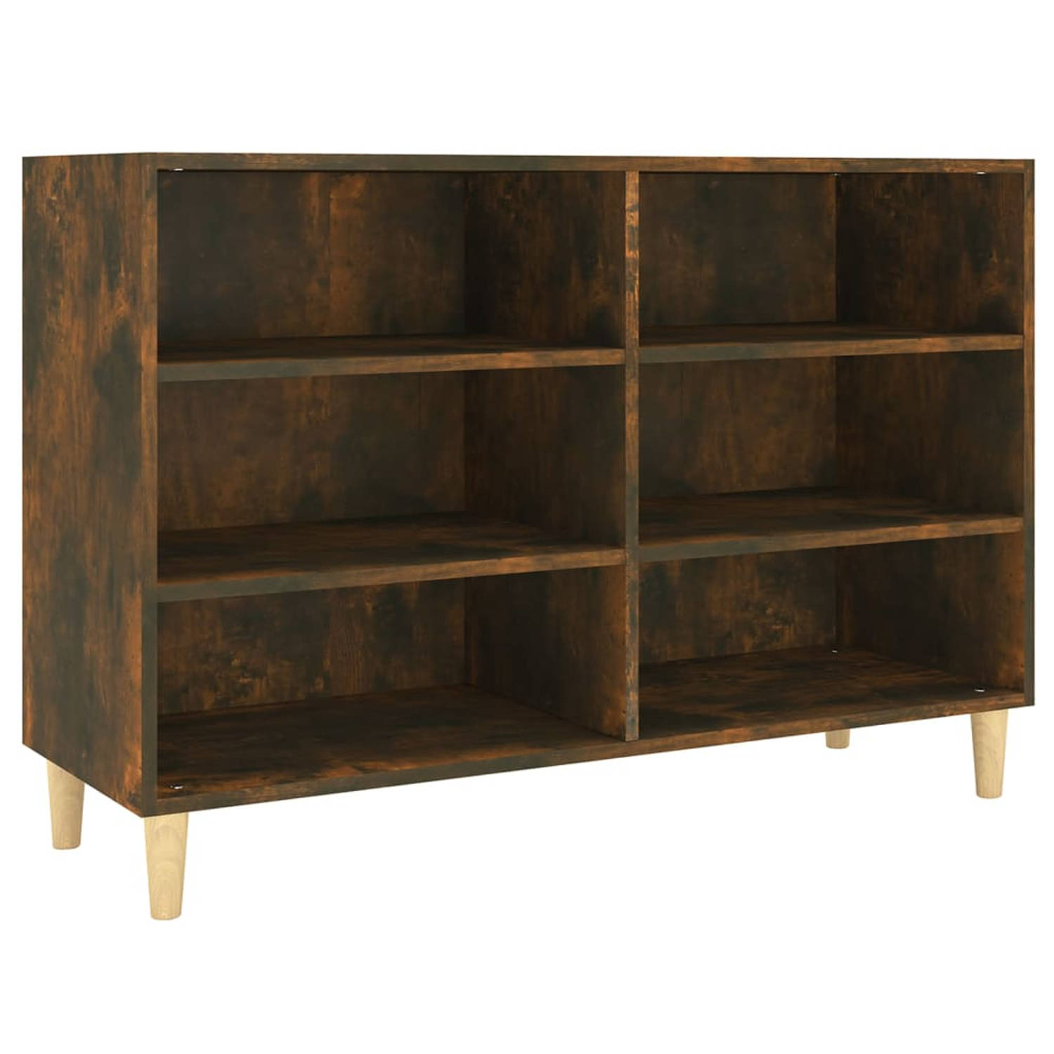 The Living Store Dressoir - chique - opbergmeubel - Afmeting- 103.5x35x70cm - Ken- gerookt eiken+houten poten