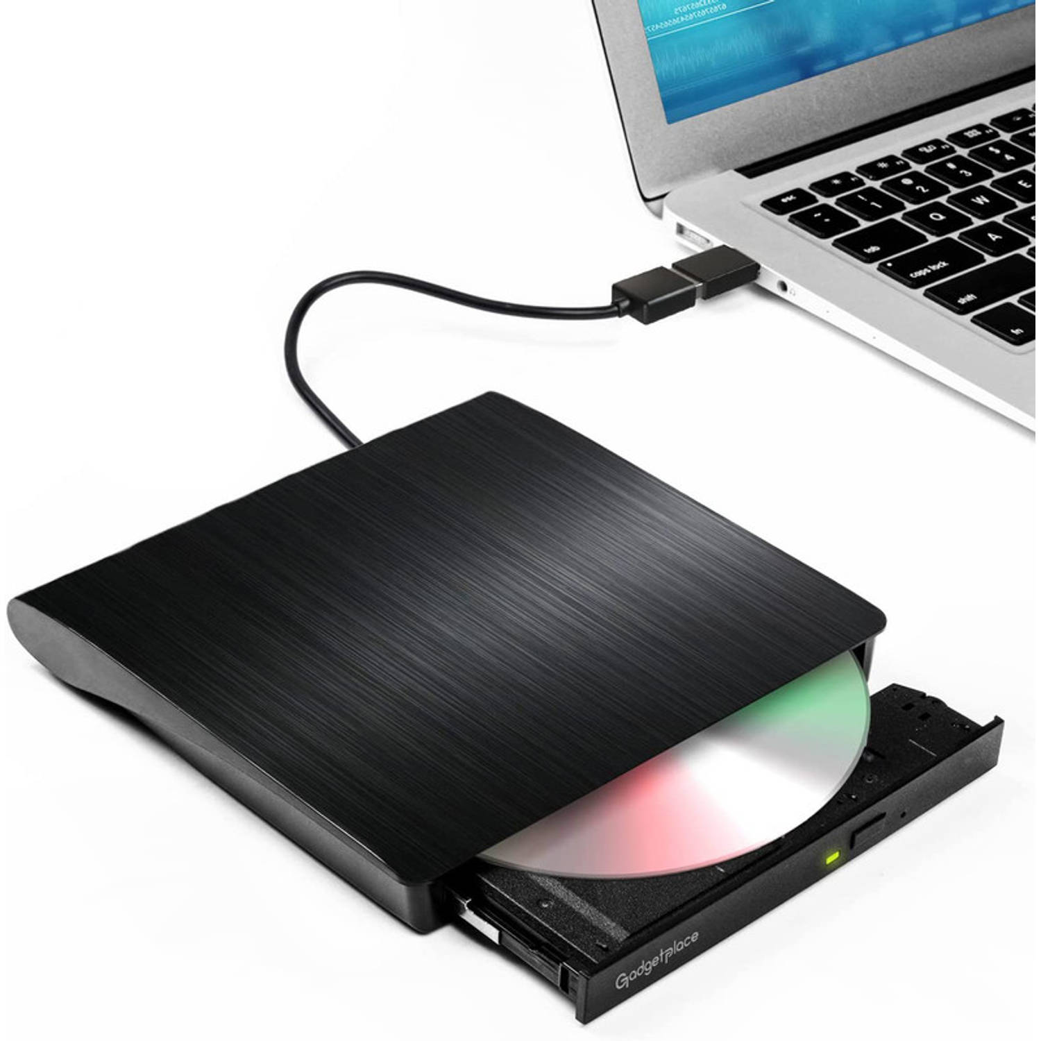 Externe DVD Speler en Brander voor Laptop & Macbook DVD-CD USB 3.0 en USB-C adapter Optische drive P