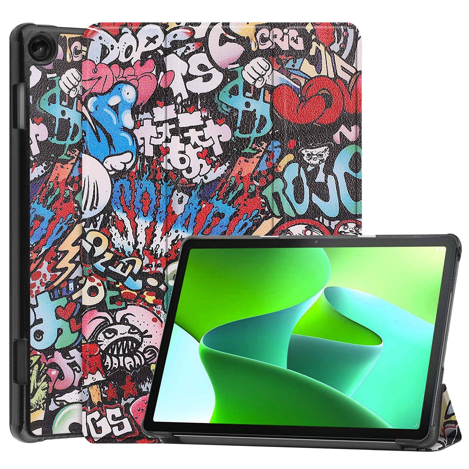 Lenovo Tab M10 (3e gen) Hoes Case Tablet Hoesje Tri-fold - Lenovo Tab M10 (3e gen) Hoesje Hard Cover Bookcase Hoes - Graffity