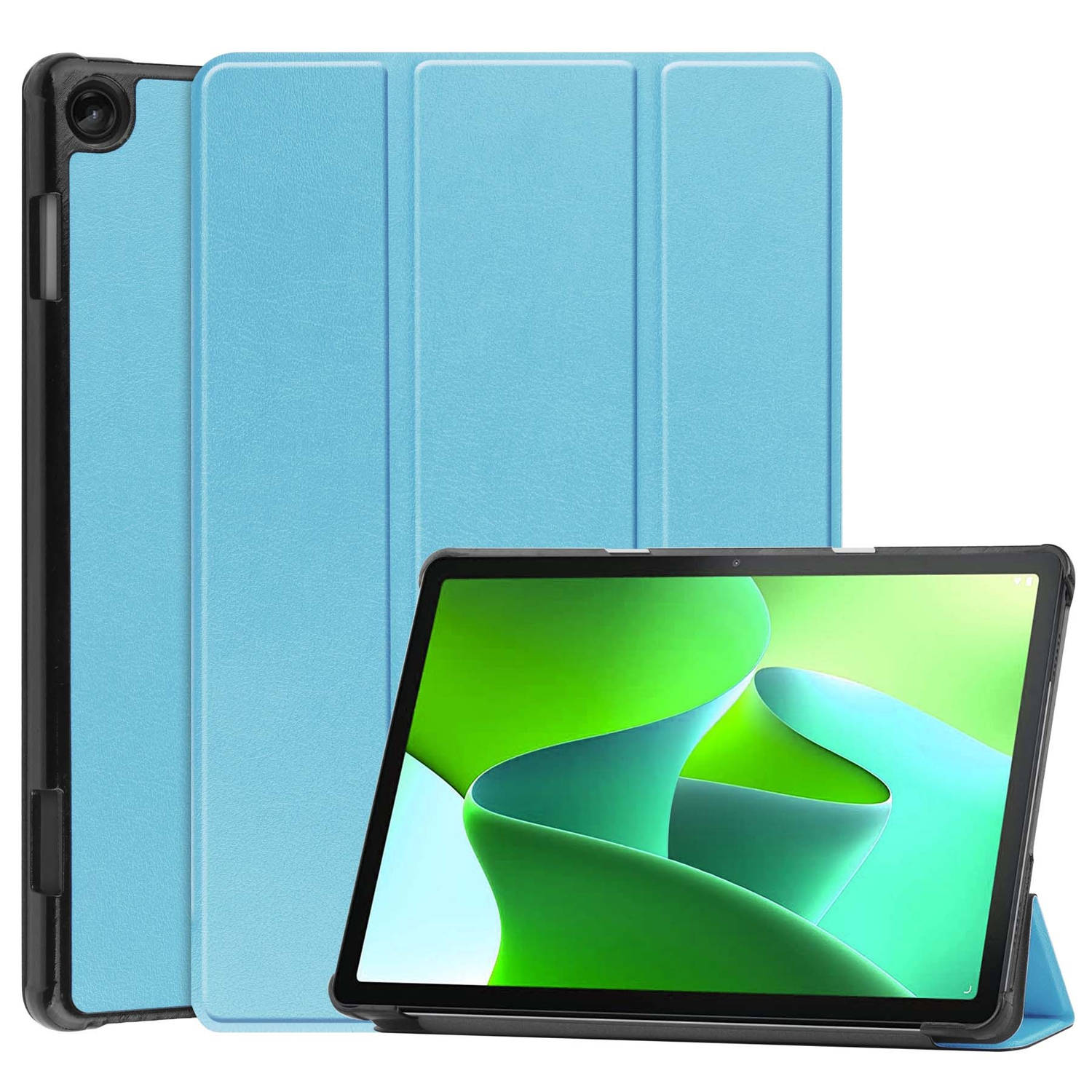 Lenovo Tab M10 (3e gen) Hoes Case Tablet Hoesje Tri-fold - Lenovo Tab M10 (3e gen) Hoesje Hard Cover Bookcase Hoes - Lichtblauw