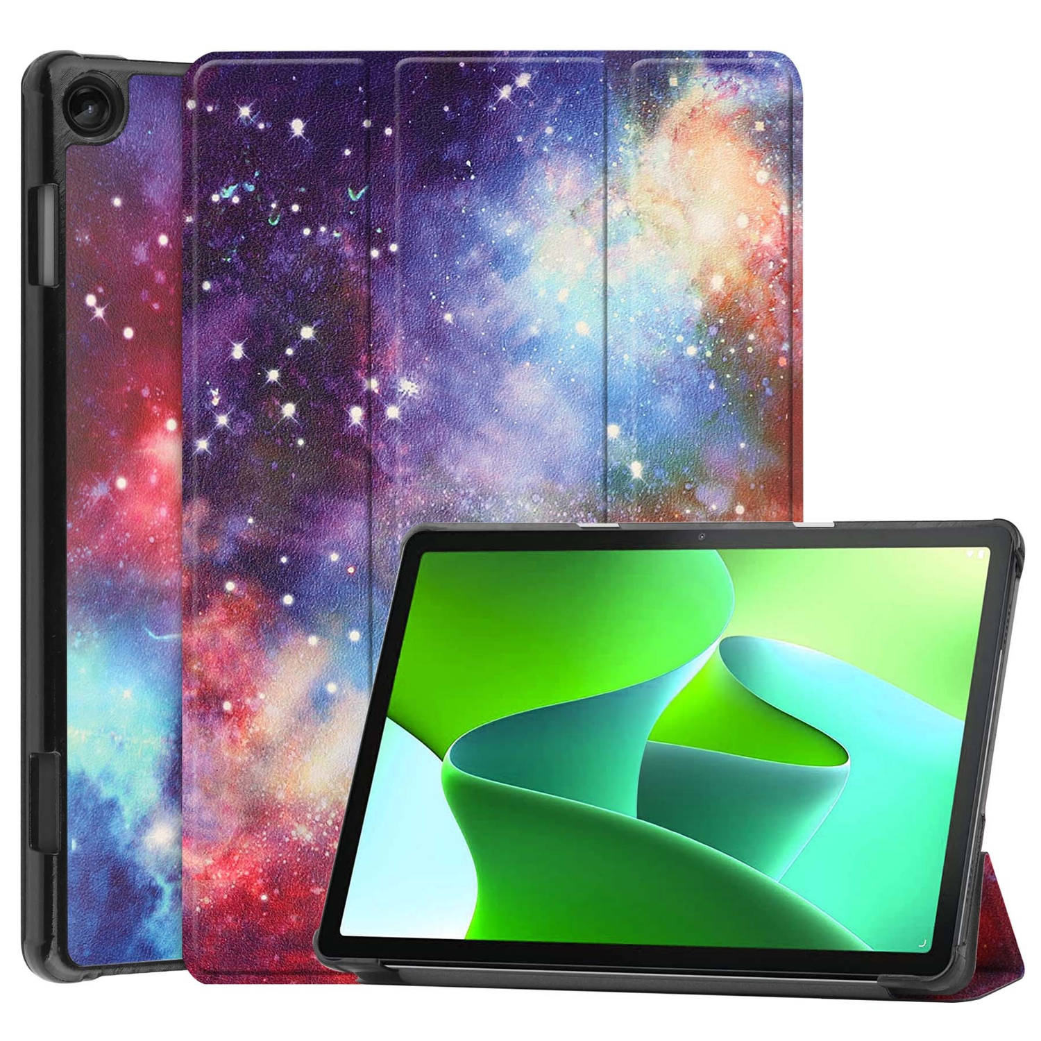Lenovo Tab M10 (3e gen) Hoes Case Tablet Hoesje Tri-fold - Lenovo Tab M10 (3e gen) Hoesje Hard Cover Bookcase Hoes - Galaxy