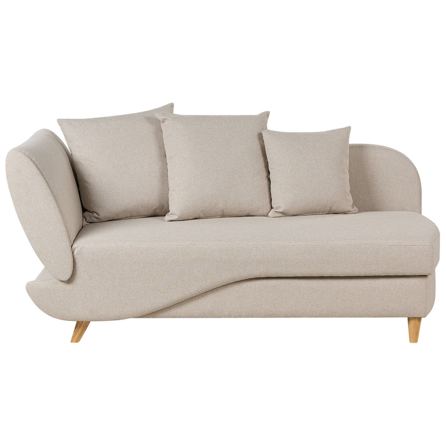 MERI II - Chaise longue - Beige - Linkerzijde - Fluweel