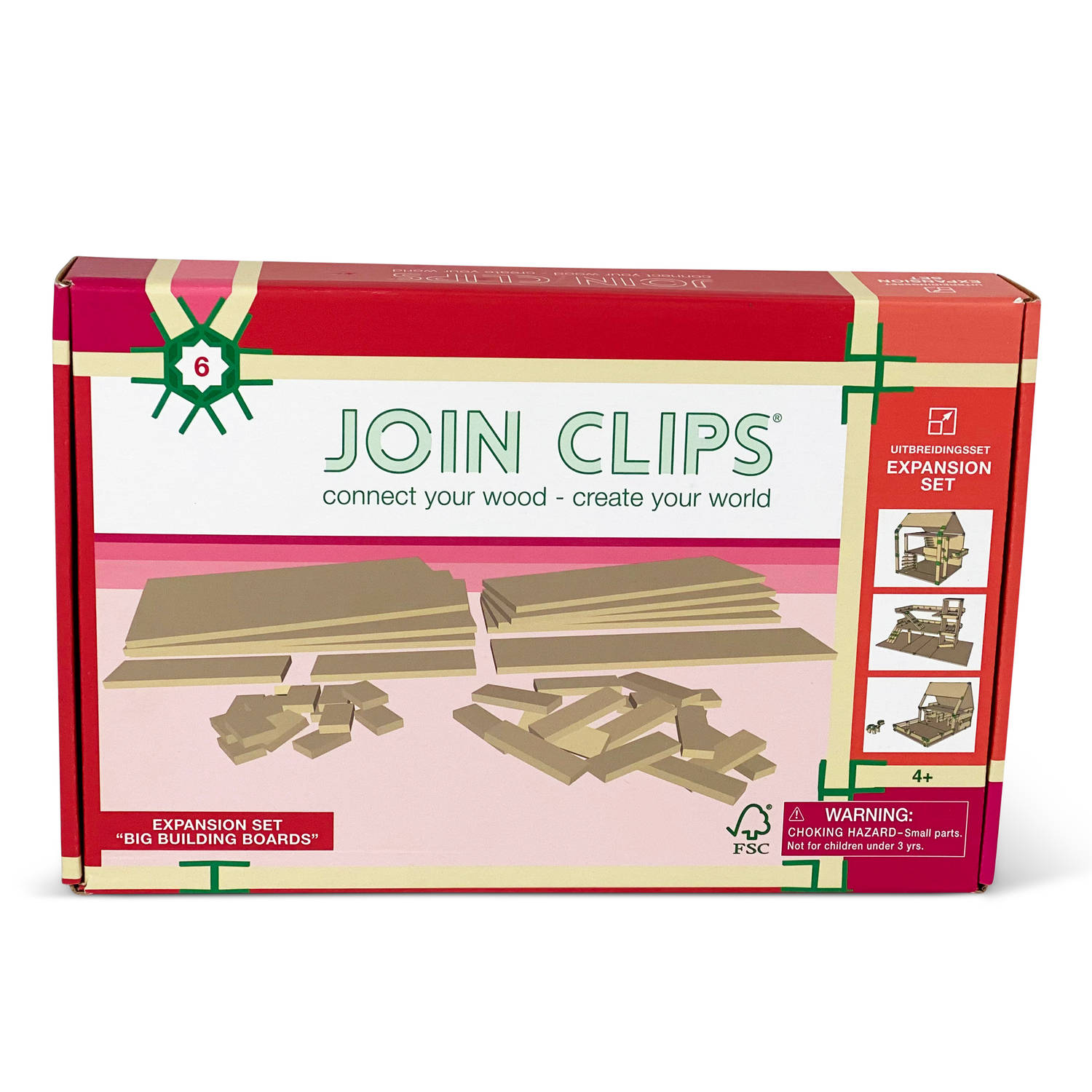 JOIN CLIPS®: Uitbreidingsset BOUW PLATEN - Poppenhuis - Autogarage - Knikker Run - Poppenkast