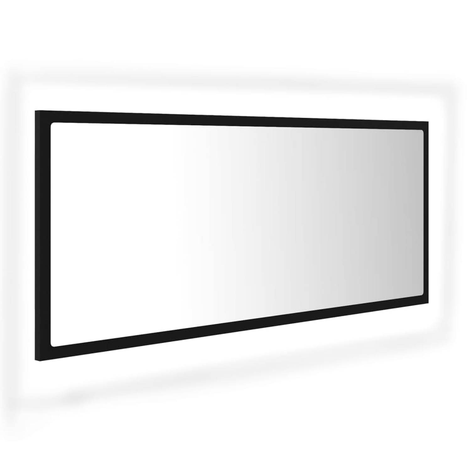 The Living Store Wandspiegel - LED - Hout en Acryl - 100 x 8.5 x 37 cm - RGB