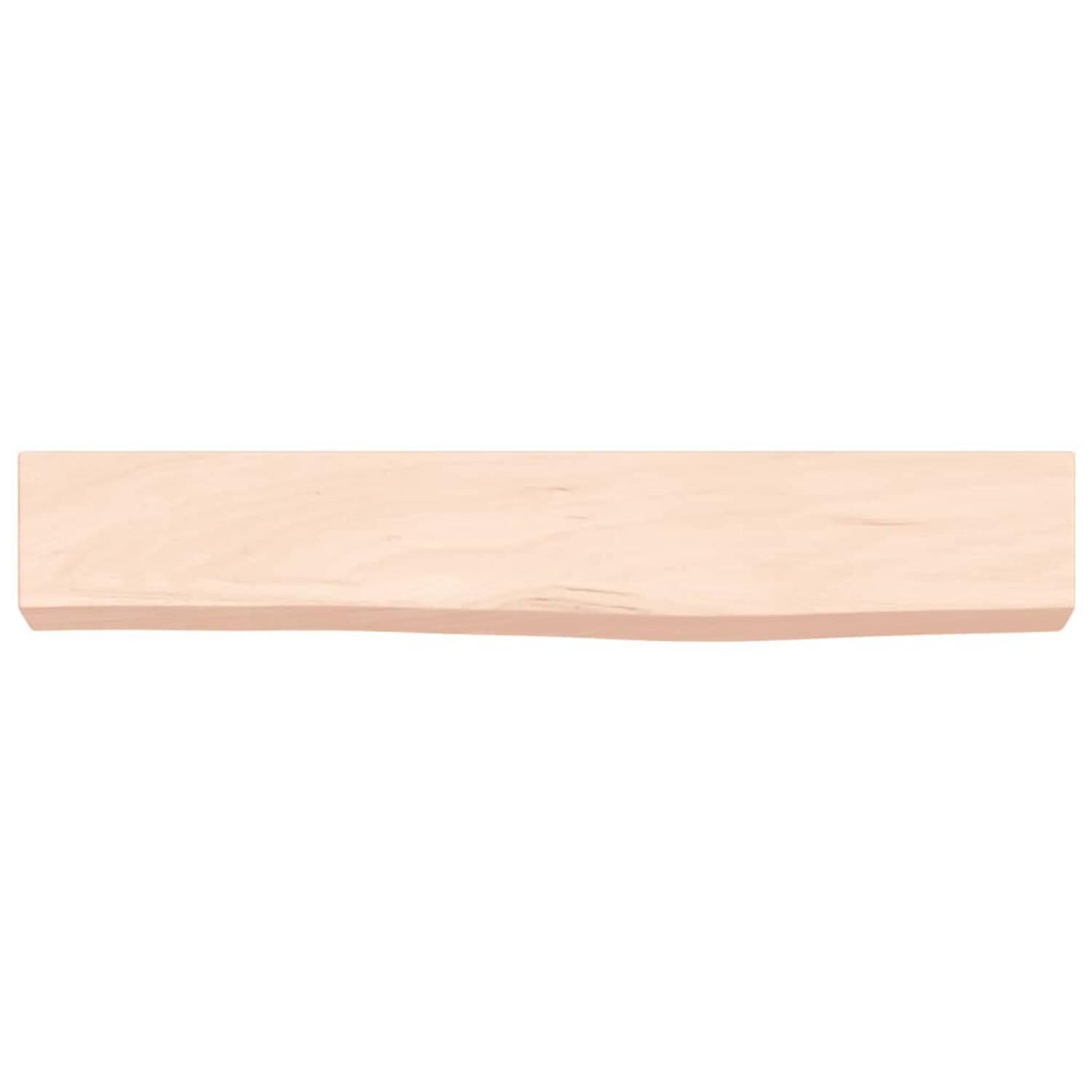 The Living Store Eiken Wandplank - 60 x 10 x 6 cm - Natuurlijke rand