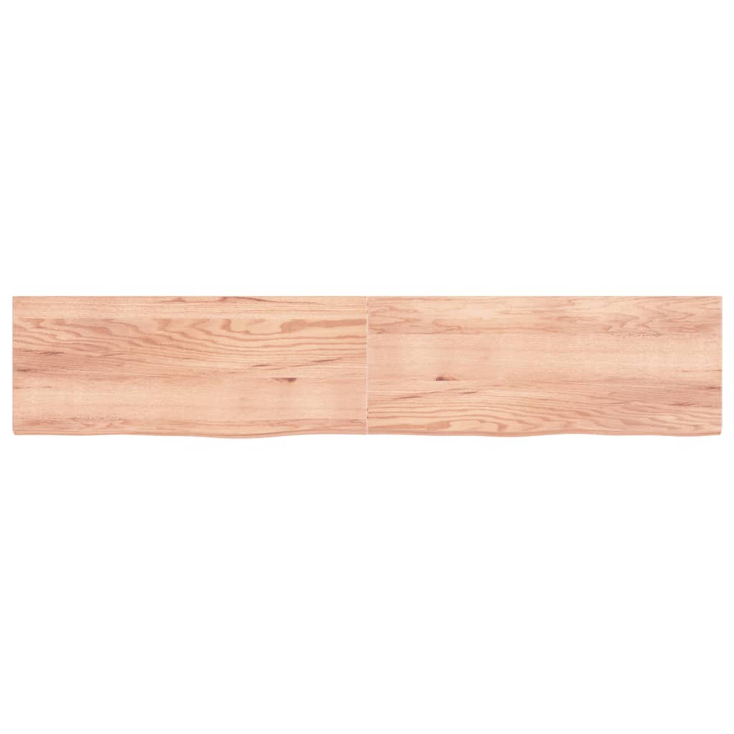 The Living Store Wandplank Rustieke Stijl - 200 x 40 x 4 cm - Massief Eikenhout - Lichtbruin