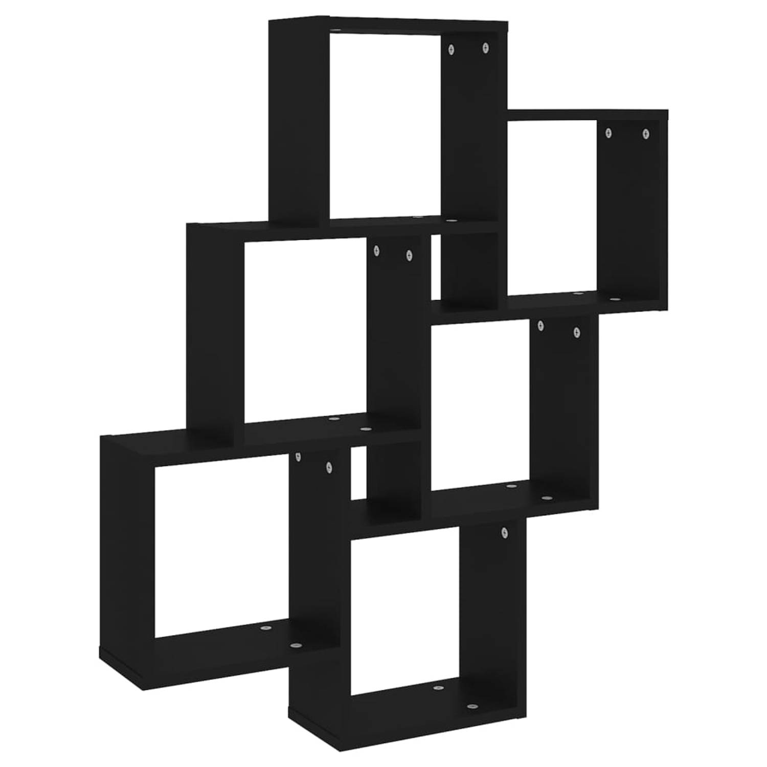 The Living Store Kubus Wandplank - 78 x 15 x 93 cm - zwart - spaanplaat