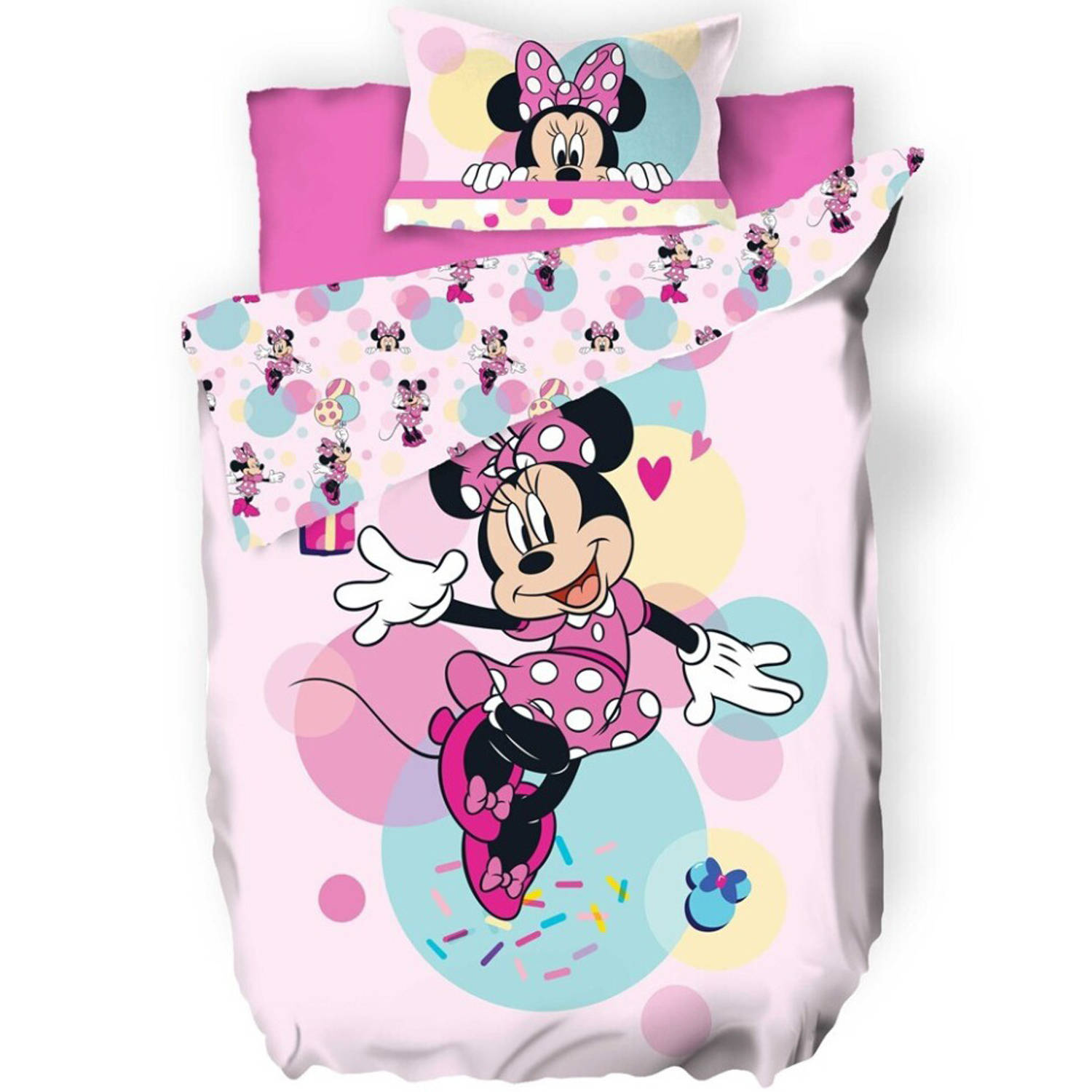 Disney Minnie Mouse Dekbedovertrek, Happy Eenpersoons 140 x 200 cm Polycotton