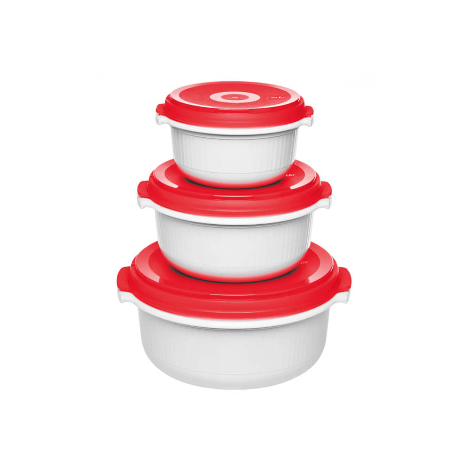 Emsa Micro Family bewaardozen magnetron starterset wit-rood 3-delig