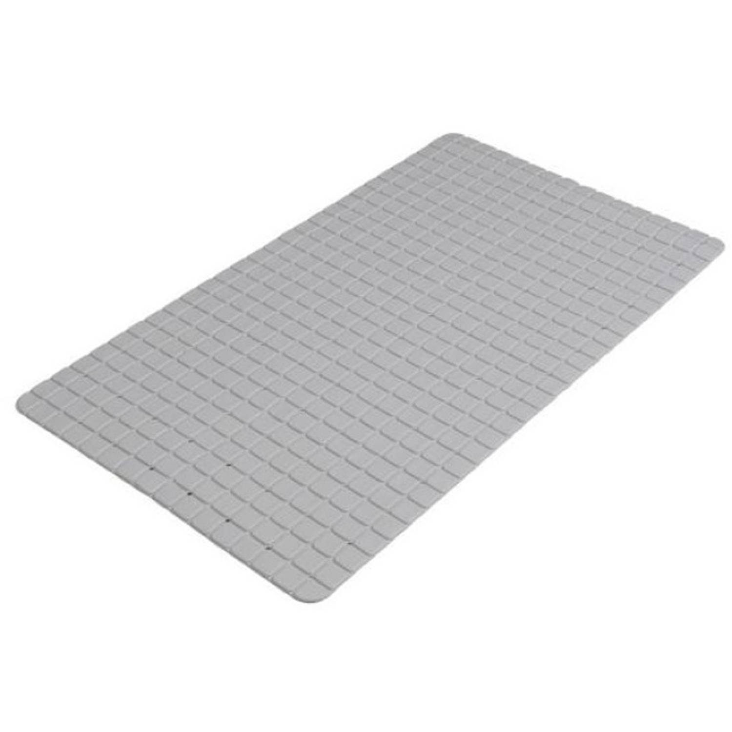 Urban Living Badkamer-douche anti slip mat rubber voor op de vloer steengrijs 39 x 69 cm Badmatjes