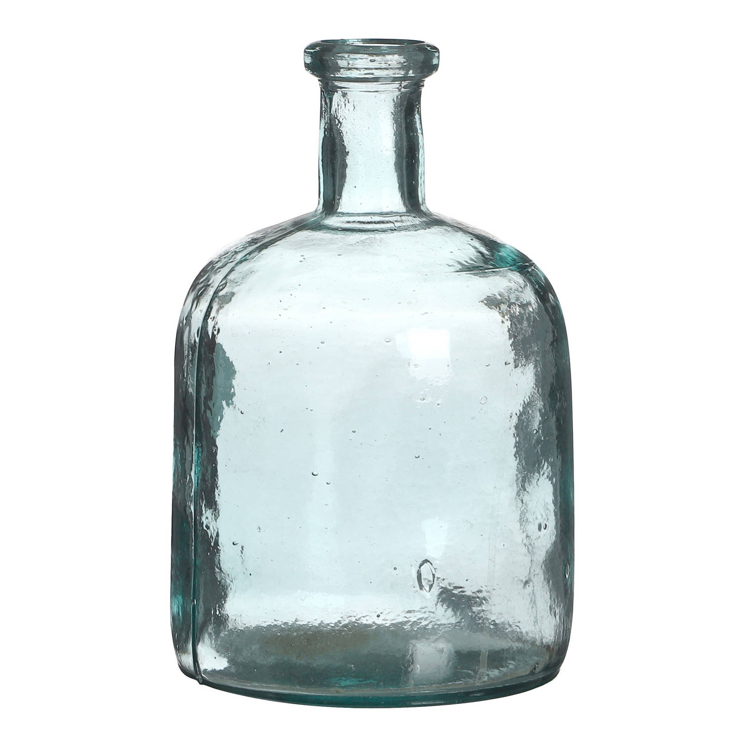 Natural Living Bloemenvaas Camille - helder transparant - glas - D15 x H25 cm - Fles vazen