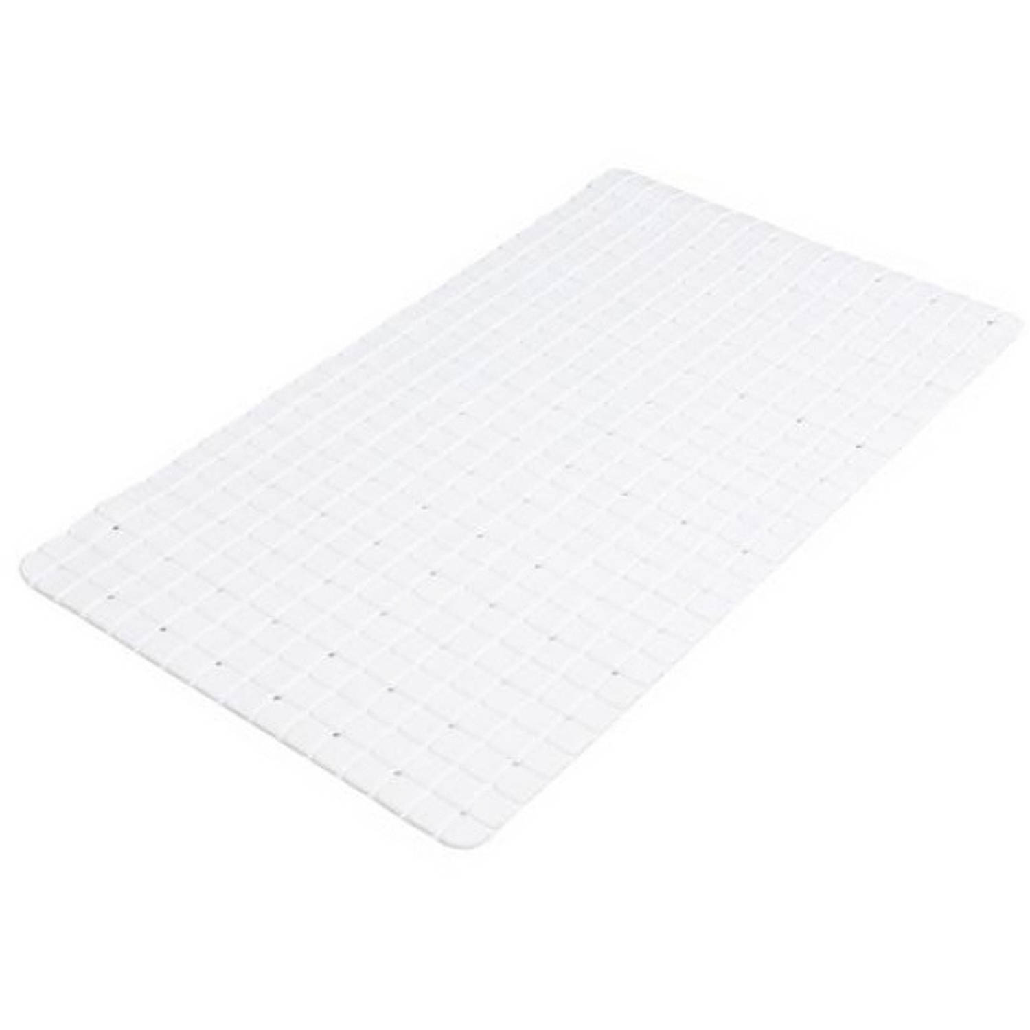 Urban Living Badkamer-douche anti slip mat rubber voor op de vloer wit 39 x 69 cm Badmatjes