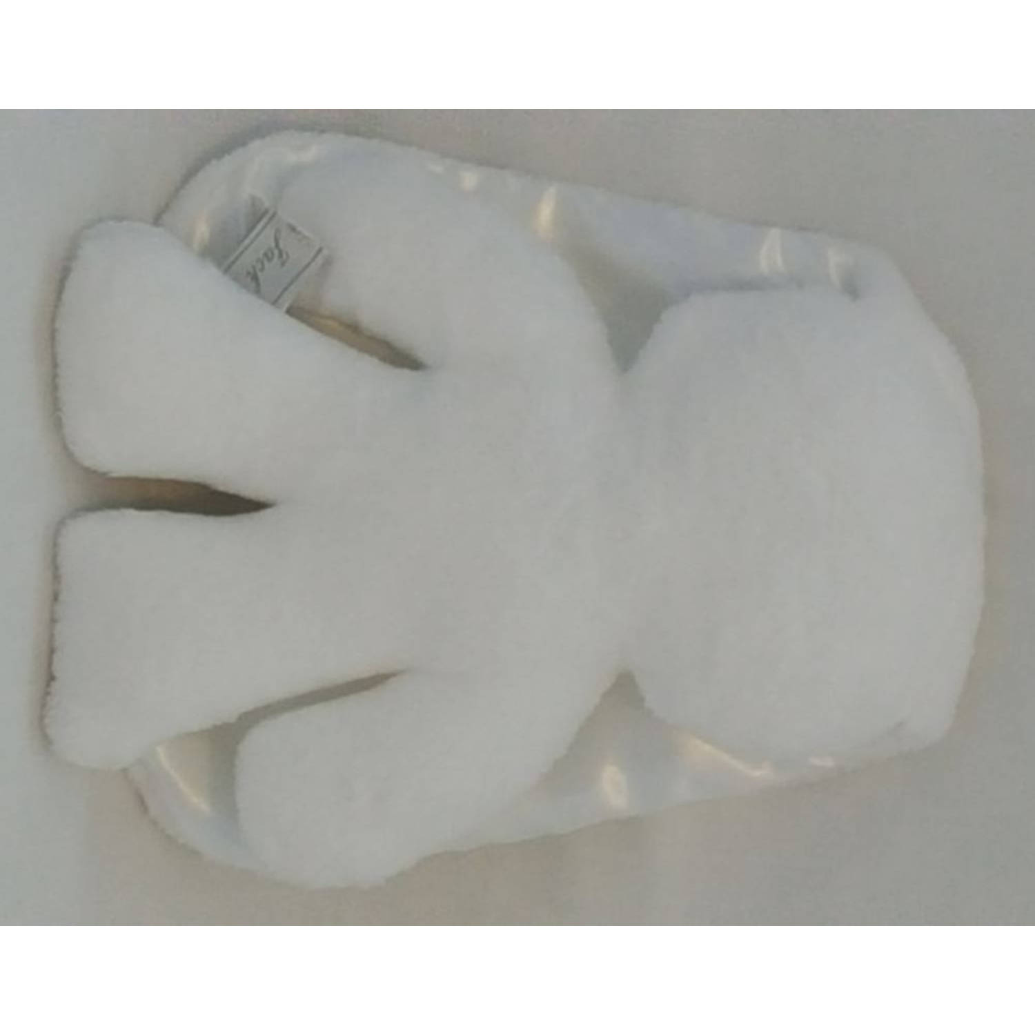 Harlekijn Snuggle Bunny wit met witte oren. 26 cm