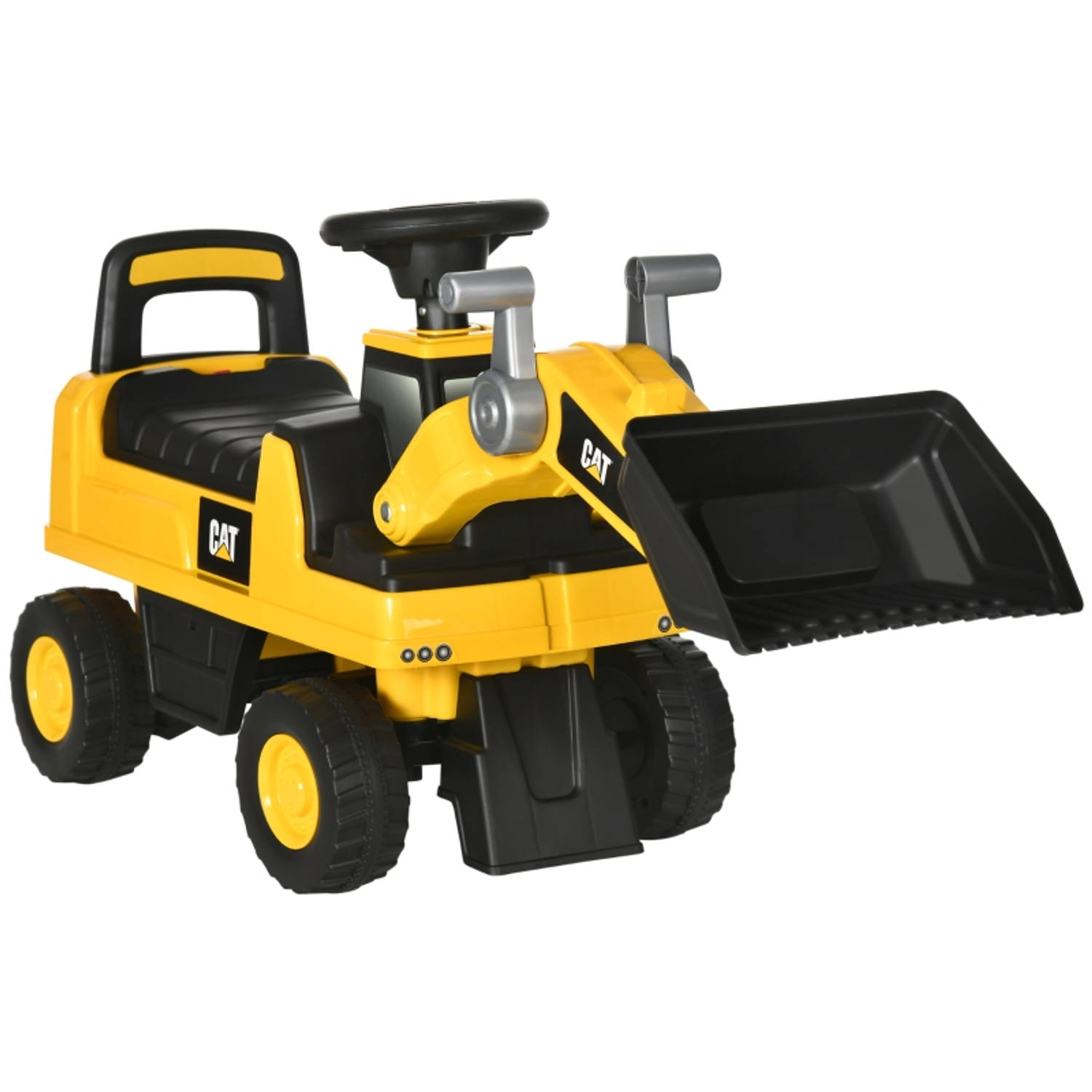Graafmachine speelgoed - Loopauto - Loopwagen - Bulldozer - Speelgoed - Geel/zwart - 78 x 29,5 x 54 cm