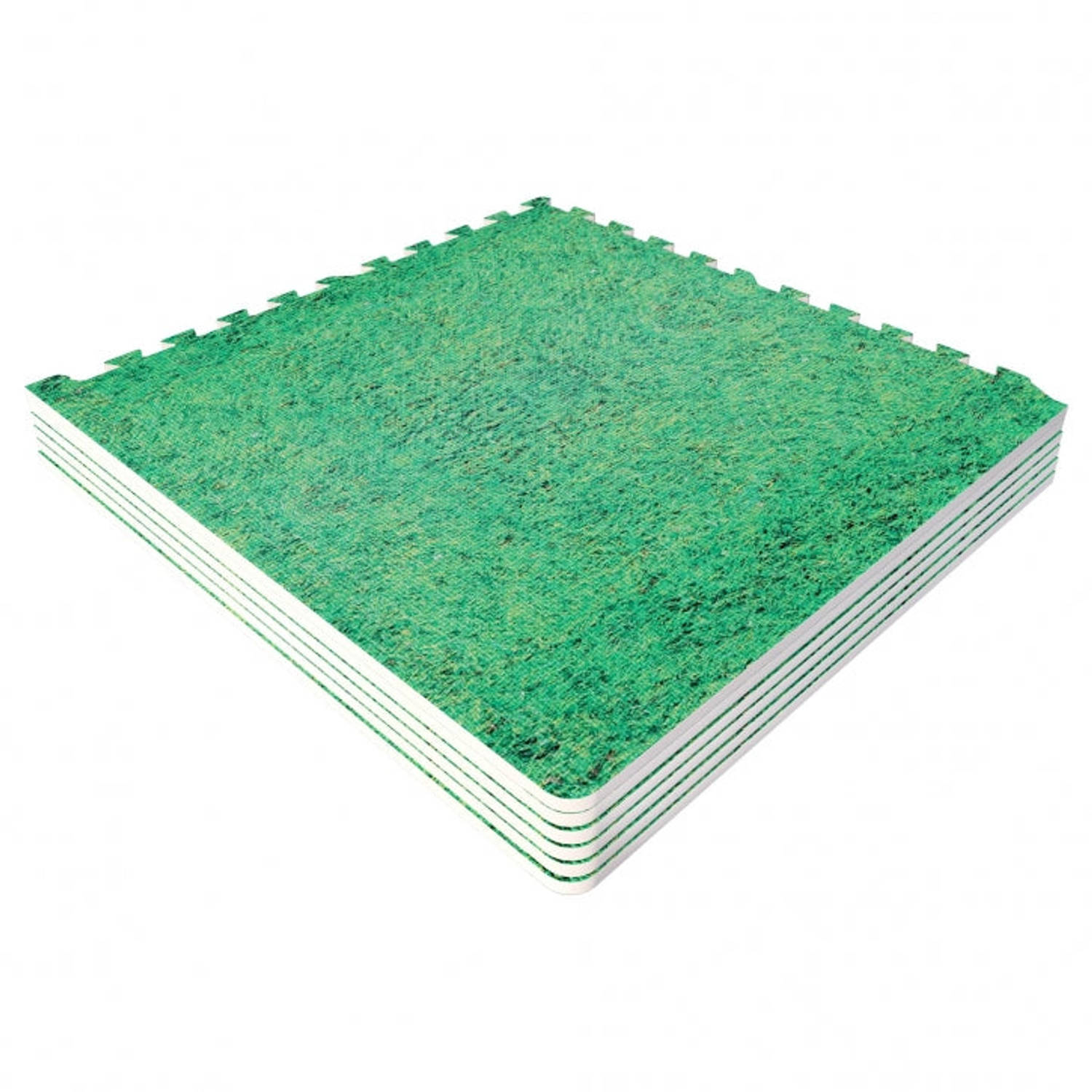 Sportschool Vloer Beschermingsmatten (6 matten + 12 eindstukken) Gras look Groen