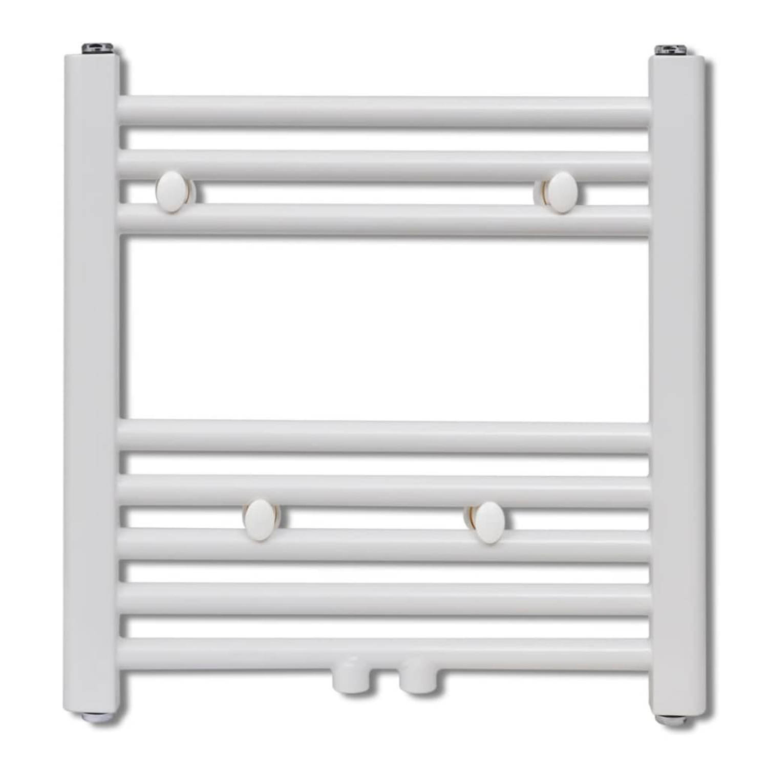 The Living Store Handdoekradiator - 480x480mm - 8 stalen dwarsbalken - wit - 210W