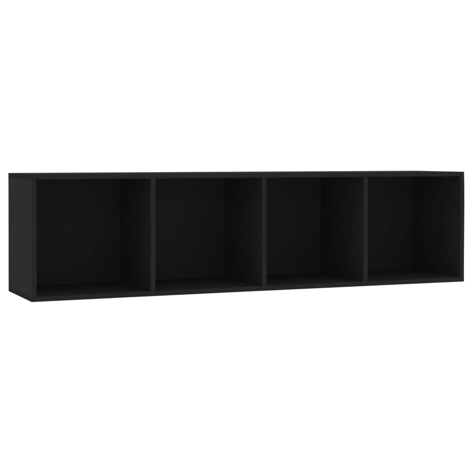 The Living Store Boekenkast - 143 x 30 x 36 cm - zwart hout