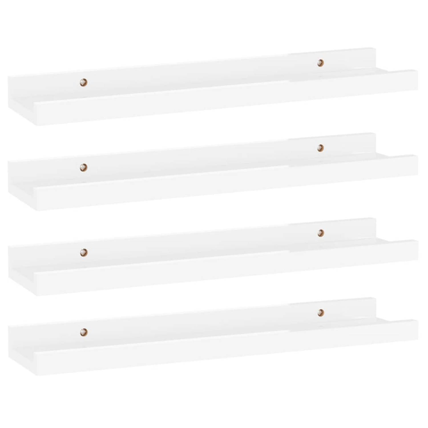 The Living Store Wandschap - MDF - 40 x 9 x 3 cm - Hoogglans wit