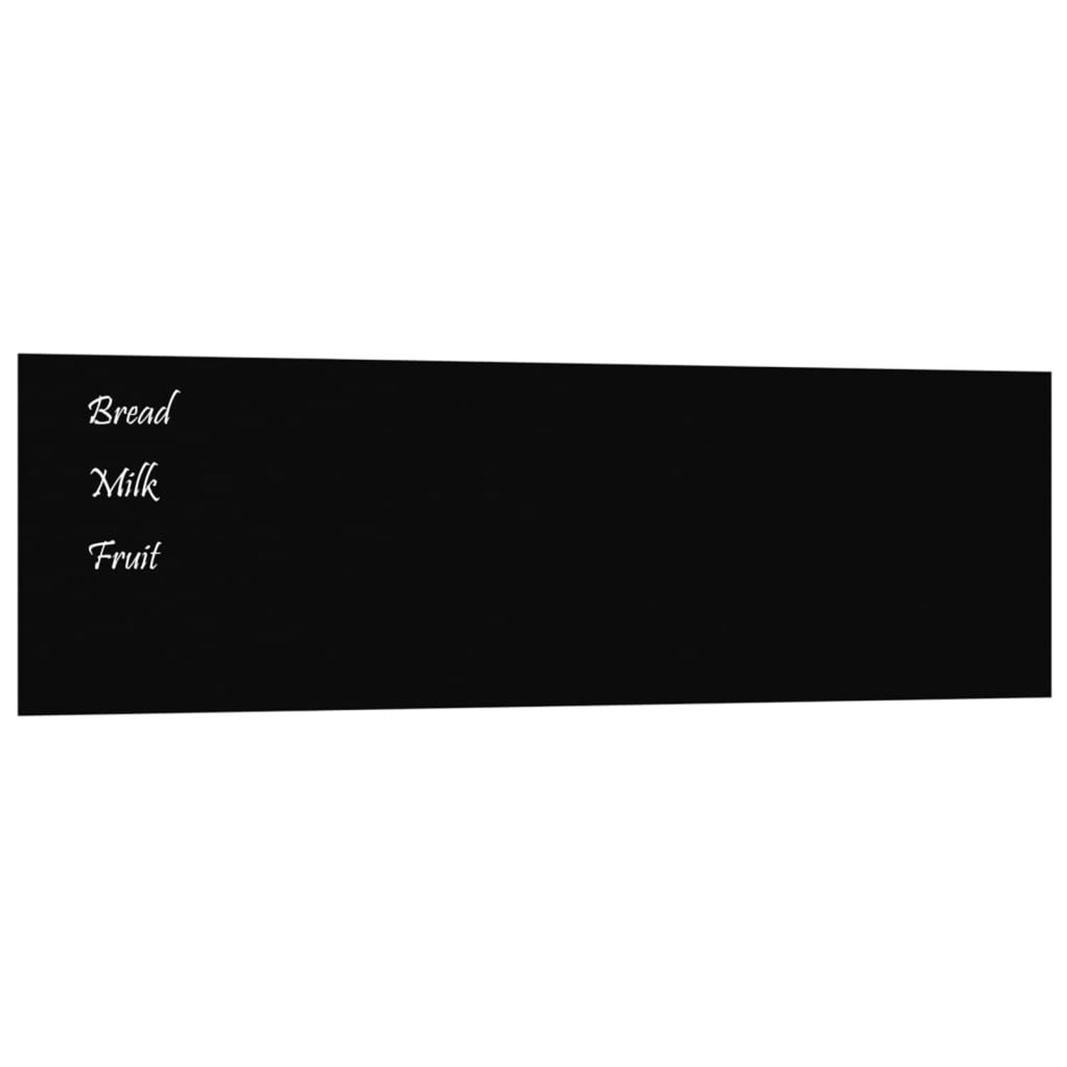 The Living Store Magneetbord - Gehard glas - 100 x 30 cm - Zwart - Duurzaam en multifunctioneel