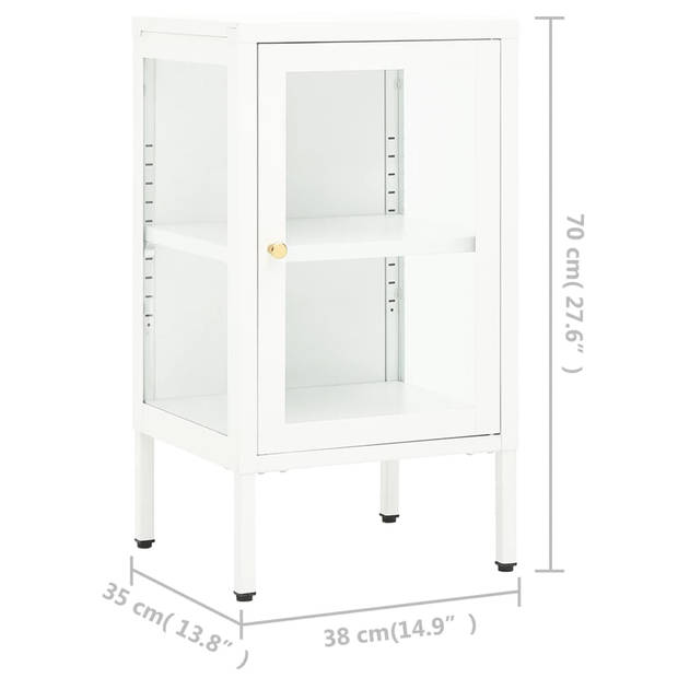 vidaXL Dressoir 38x35x70 cm metaal en glas