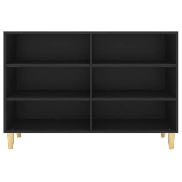 The Living Store Dressoir Scandinavisch Zwart - 103.5 x 35 x 70 cm - 6 Schappen