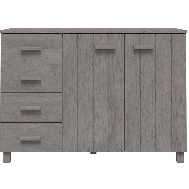 The Living Store HAMAR Houten Dressoir - 113 x 40 x 80 cm - Lichtgrijs