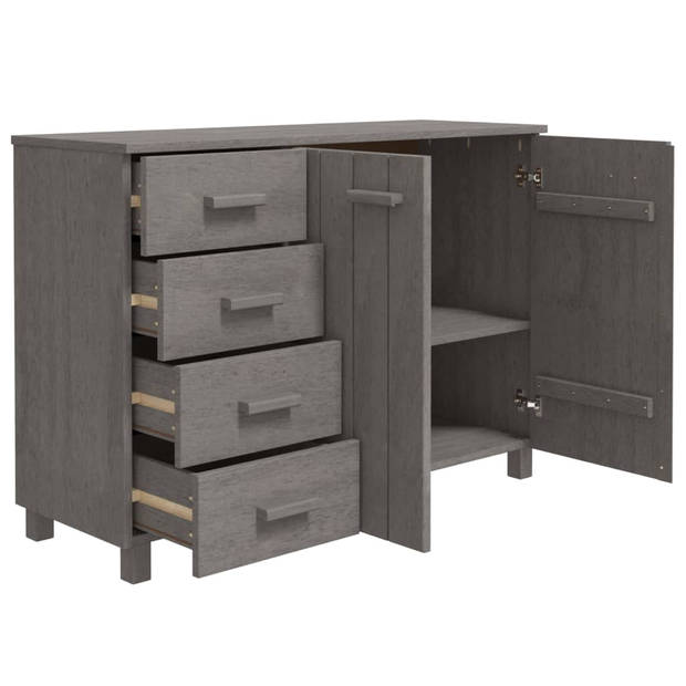 The Living Store HAMAR Houten Dressoir - 113 x 40 x 80 cm - Lichtgrijs