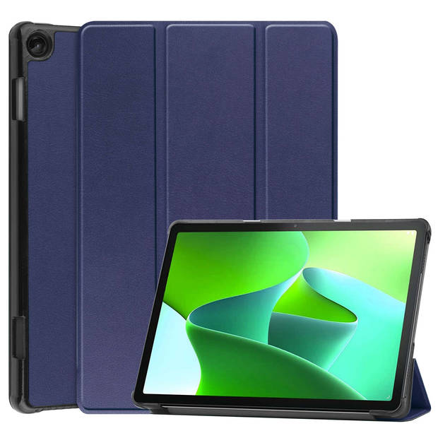 Basey Lenovo Tab M10 (3rd gen) Hoesje Kunstleer Hoes Case Cover -Donkerblauw